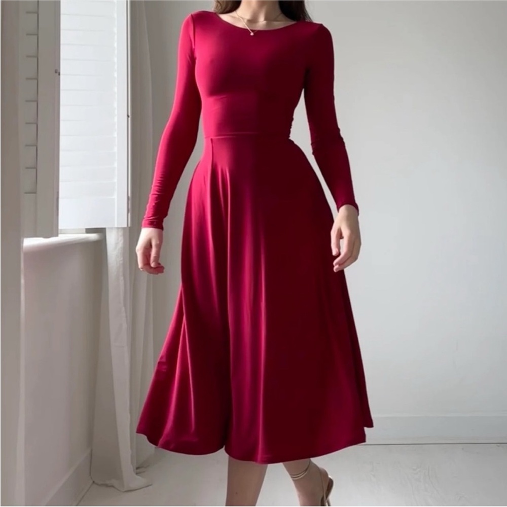 AYM Iris Midi Reversible Long Sleeve Dress